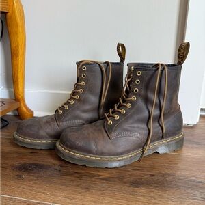 Dr. Martens Dark Brown Leather Men's Boots